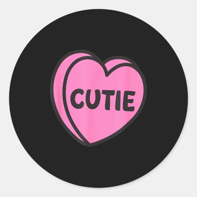 Valentines Day Candy Sweet Hearts Love Cutie  Classic Round Sticker (Front)