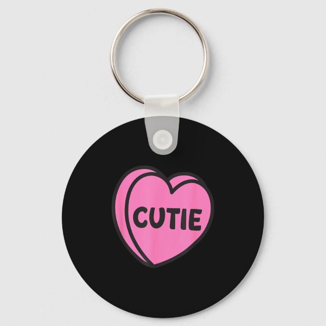 Valentines Day Candy Sweet Hearts Love Cutie  Key Ring (Front)