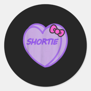 Valentines day candy sweet hearts love shortie classic round sticker