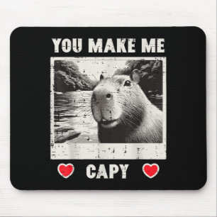 Valentines Day Capybara Selfie Make Me Capy Men Wo Mouse Pad