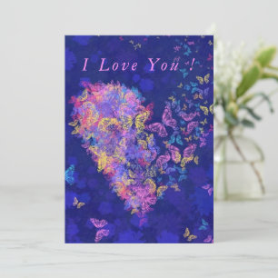 Valentine's Day Card Butterfly Heart - I Love You