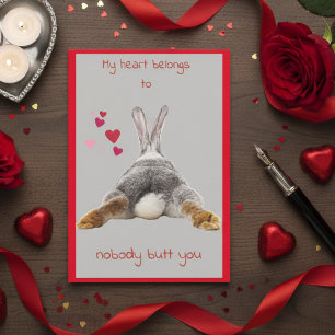 Valentines Day Card Cute Bunny Butt