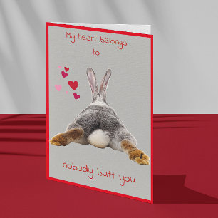 Valentines Day Card Cute Bunny Butt