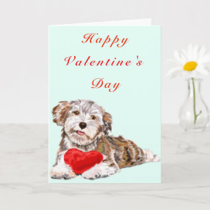 Valentine's Day Card Cute Pet Dog with Heart Gift