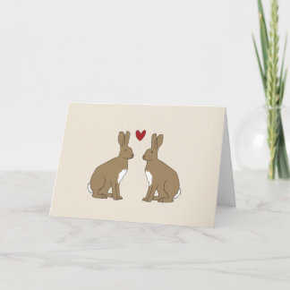 Valentine's Day Card Cute Rabbits