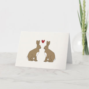 Valentine's Day Card Cute Rabbits