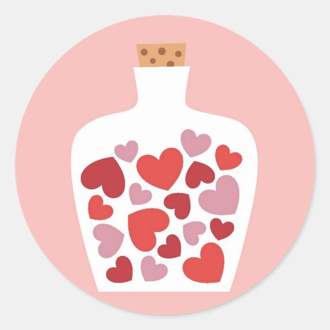 Valentine's Day card design Classic Round Sticker (Front)