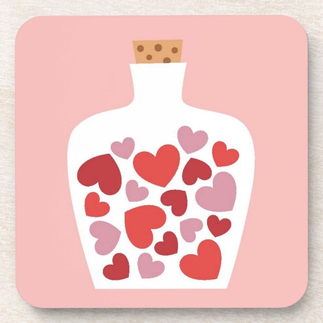 Valentine's Day card design Coaster (Front)