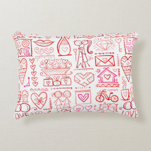 Valentine's day card design. Love and Wedding seam Decorative Cushion