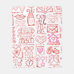 Valentine's day card design. Love and Wedding seam Fleece Blanket