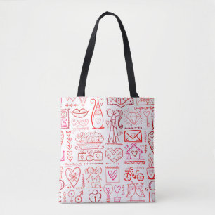 Valentine's day card design. Love and Wedding seam Tote Bag