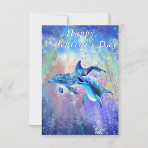 Valentine's Day Card Dolphin Couple Love