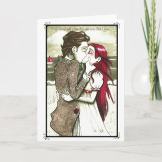 Valentine's Day Card, Edgar Allan Poe, Love, Red, Holiday Card