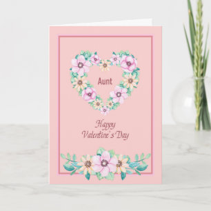 Valentine's Day Card for Aunt with Heart & Flowers