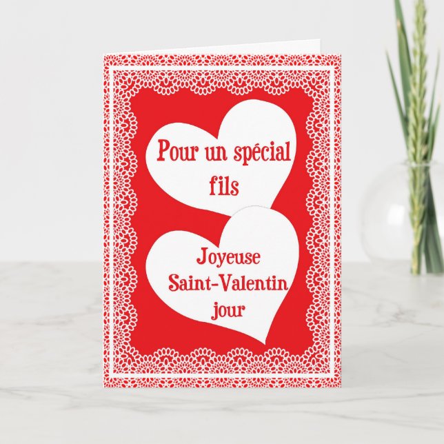 Valentine's Day Card For Son In French (Front)