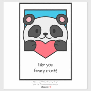 Valentines Day Card Friends Panda Heart