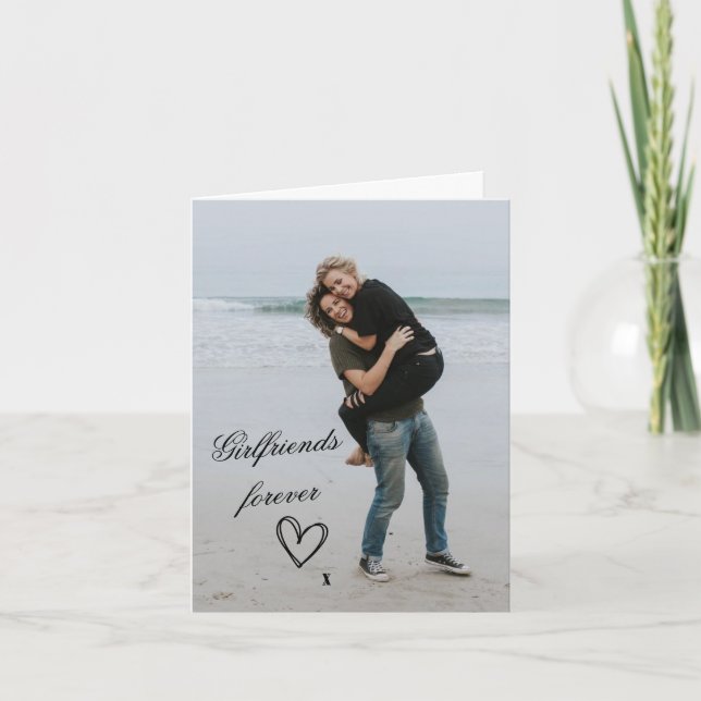 Valentine's Day Card - Girlfriends Forever Beach (Front)