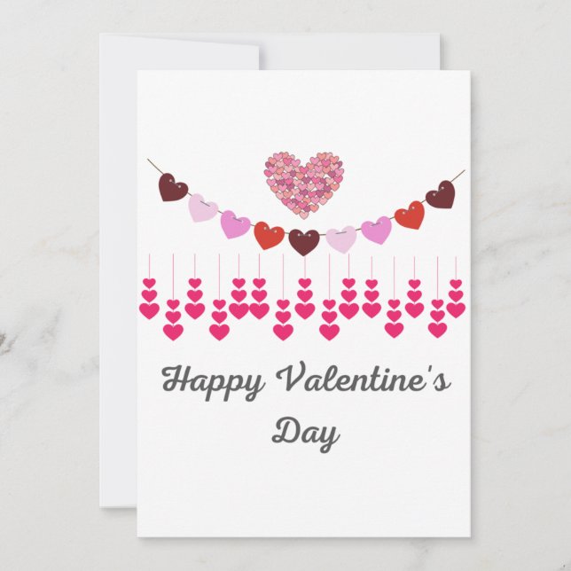 Valentines Day Card Hearts (Front)