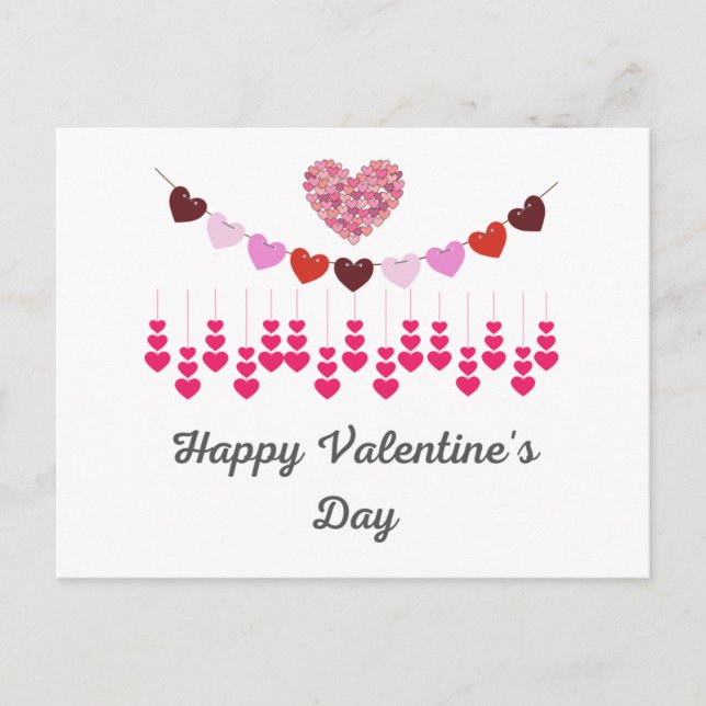 Valentines Day Card Hearts Postcard (Front)
