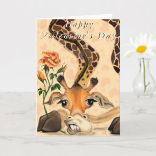Valentine's Day Card Romantic Giraffe Funny