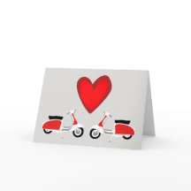 Valentine's Day Card Scooter Love
