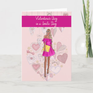 Valentine's Day Card Smile Day Woman