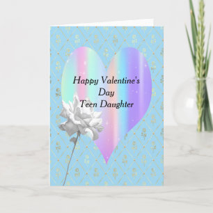 Valentine's Day Card Teen Daughter Rainbow Heart