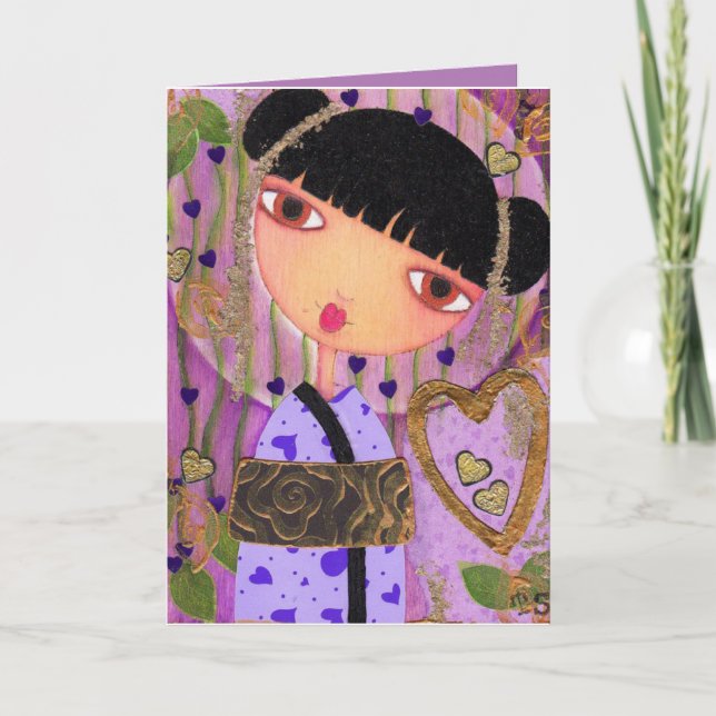 Valentine's Day Card - Whimsical Lady (Front)