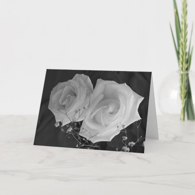 Valentine's Day card - White Roses (Front)