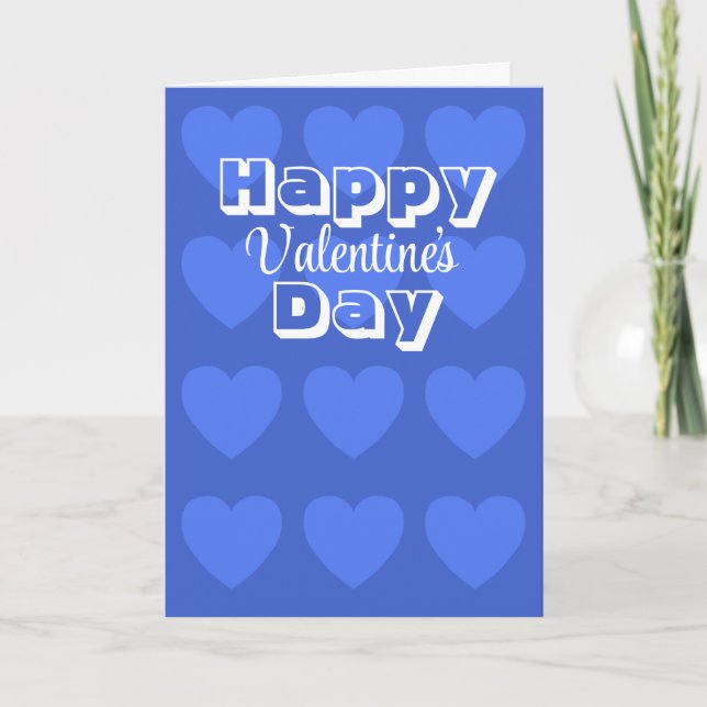 Valentines day card with blue hearts by Jo Images (Front)