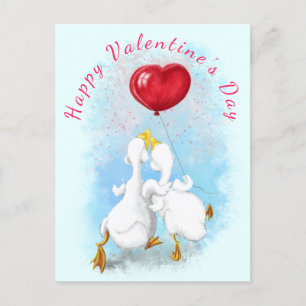 Valentine's Day Card with Couple Duck Love