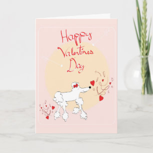 Valentine's Day Card with cute poodle