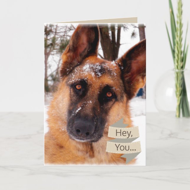 Valentine&#x27;s Day Card with German Shepherd (Front)
