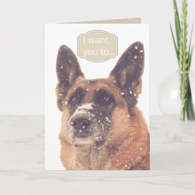 Valentine's Day Card with German Shepherd (Front)