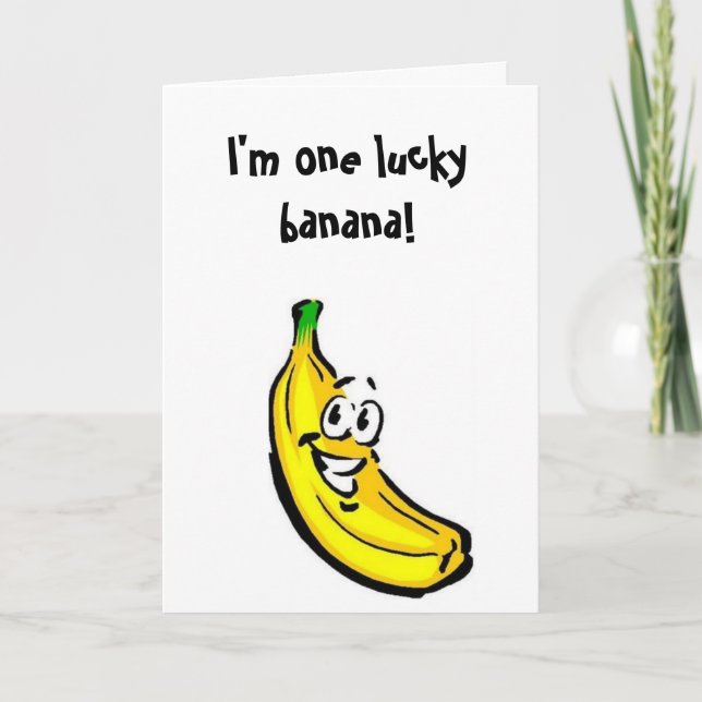 Valentines Day Card with happy banana (Front)