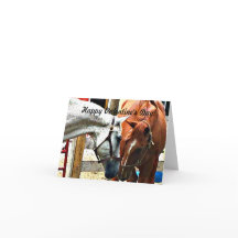 Valentine's Day Card with Horses