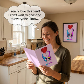 Valentine's Day Cartoon Character Holiday Card