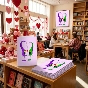 Valentine's Day Cartoon Character Holiday Card