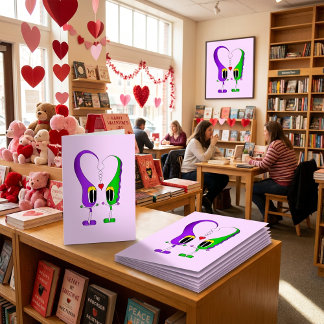 Valentine's Day Cartoon Character Holiday Card