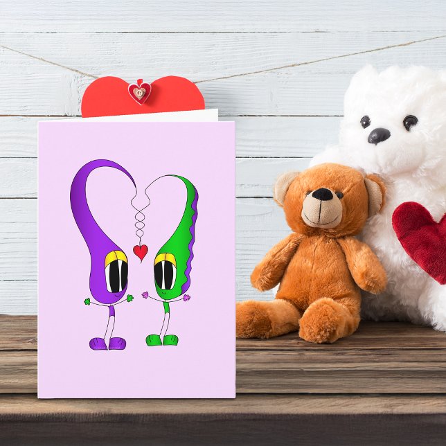 Valentine's Day Cartoon Character Holiday Card (Take a look at this most excellent Valentine's Day cartoon card!)