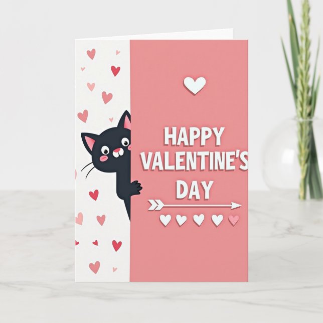 Valentines Day Cat Card (Front)