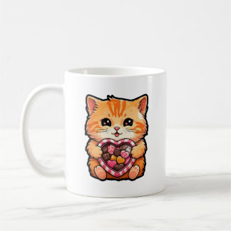Valentine's Day Cat: Cute Kitty with a Heart Coffee Mug