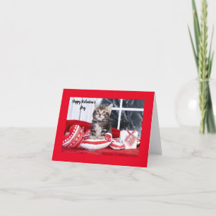 Valentine's Day Cat Folded Holiday Card