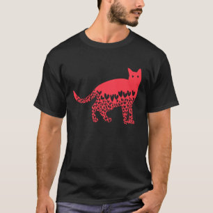valentine's day cat hearts  for women's girls men  T-Shirt
