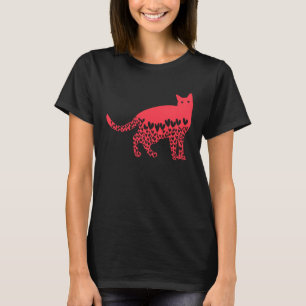 valentine's day cat hearts  for women's girls men  T-Shirt