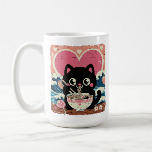 Valentines Day Cat Ramen Kawaii Japanese Girls Kid Coffee Mug