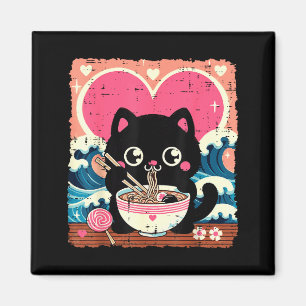 Valentines Day Cat Ramen Kawaii Japanese Girls Kid Magnet