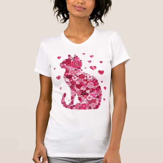 Valentine's Day cat T-Shirt (Front)