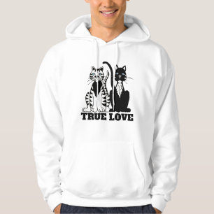 VALENTINE'S DAY CAT TRUE LOVE T-SHIRT HOODIE