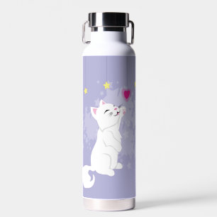 Valentines Day Cat Water Bottle
